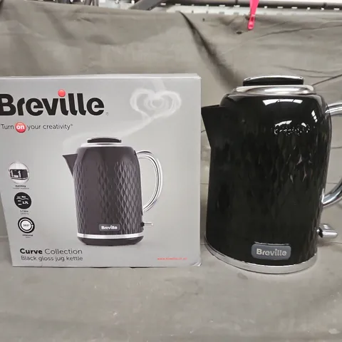 BREVILLE CURBE COLLECTION BLACK GLOSS JUG KETTLE