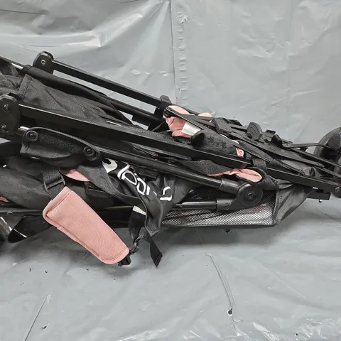 CUGGLE PRAM IN BLACK/PINK - COLLECTION ONLY