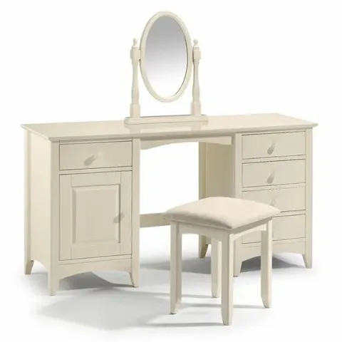 BOXED CAMEO DRESSING TABLE STONE WHITE