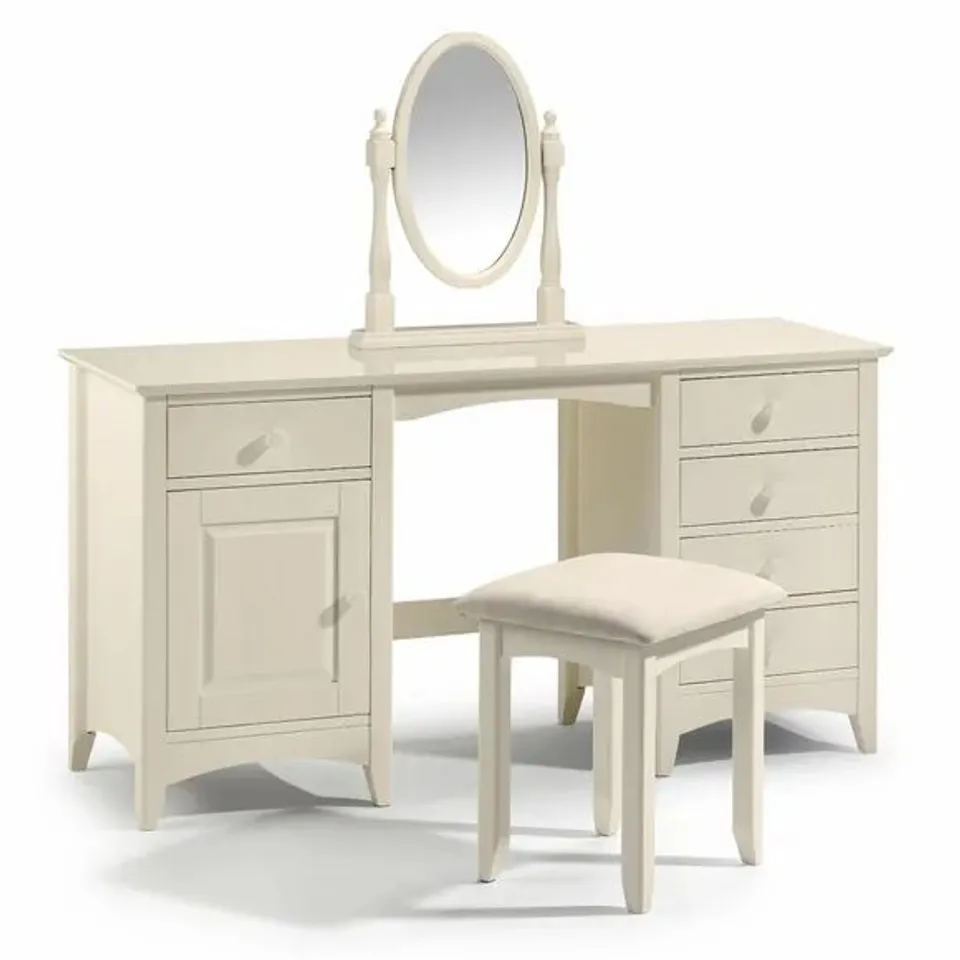 BOXED CAMEO DRESSING TABLE STONE WHITE 
