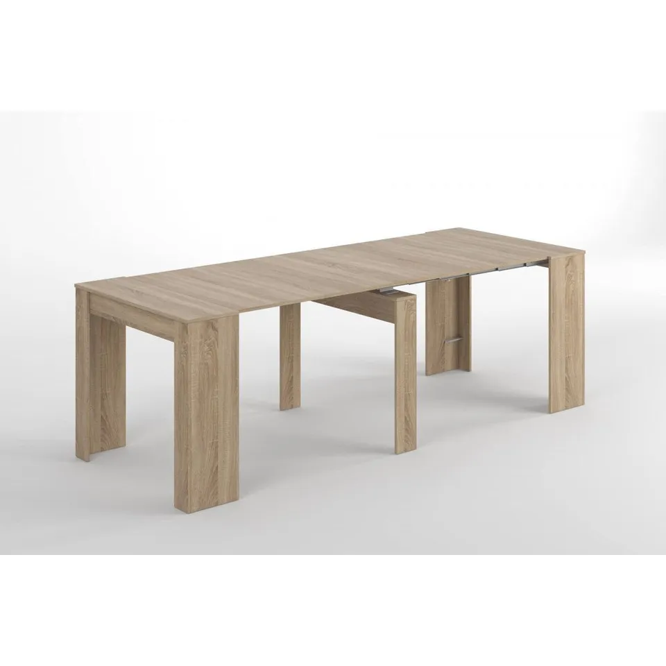 BOXED EBERN DESIGNS CONSOLE TABLE COMPTON, EXTENDABLE DINING TABLE WITH MULTIPURPOSE (1 BOX)