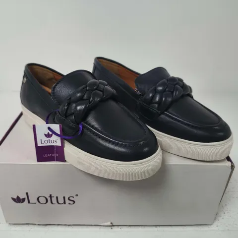 LOTUS BERTIE NAVY LEATHER LOAFERS β UK 3