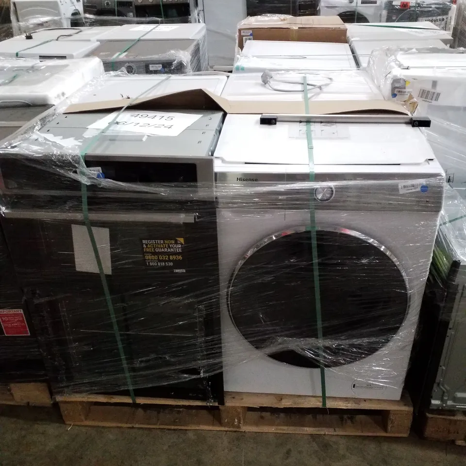 PALLET OF APPROXIMATELY 4 UNPROCESSED RAW RETURN WHITE GOODS TO INCLUDE;