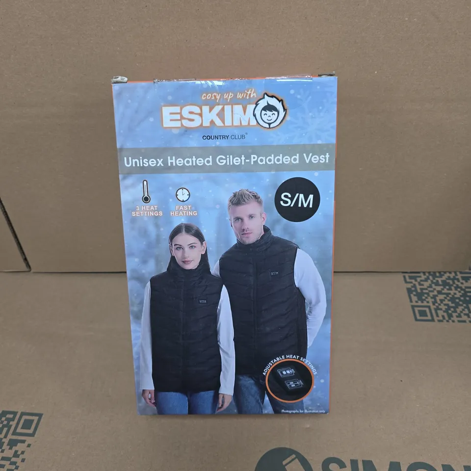 ESKIMO UNISEX HEATED GEL-PADDED VEST – S/M (CHEST UP TO 43IN)