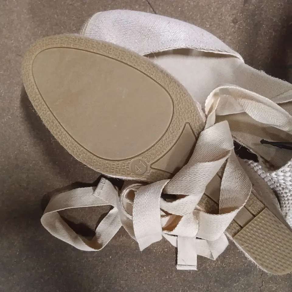PULL&BEAR BEIGE ESPADRILLE WEDGE SANDALS, UK 7 (EU 41) – WOMAN