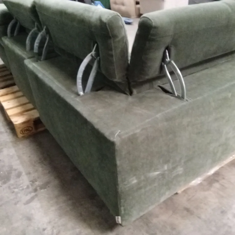 DANETTI SERENE DARK GREEN FABRIC LARGE LEFT HAND CORNER CHAISE RECLINER SOFA RRP £3499