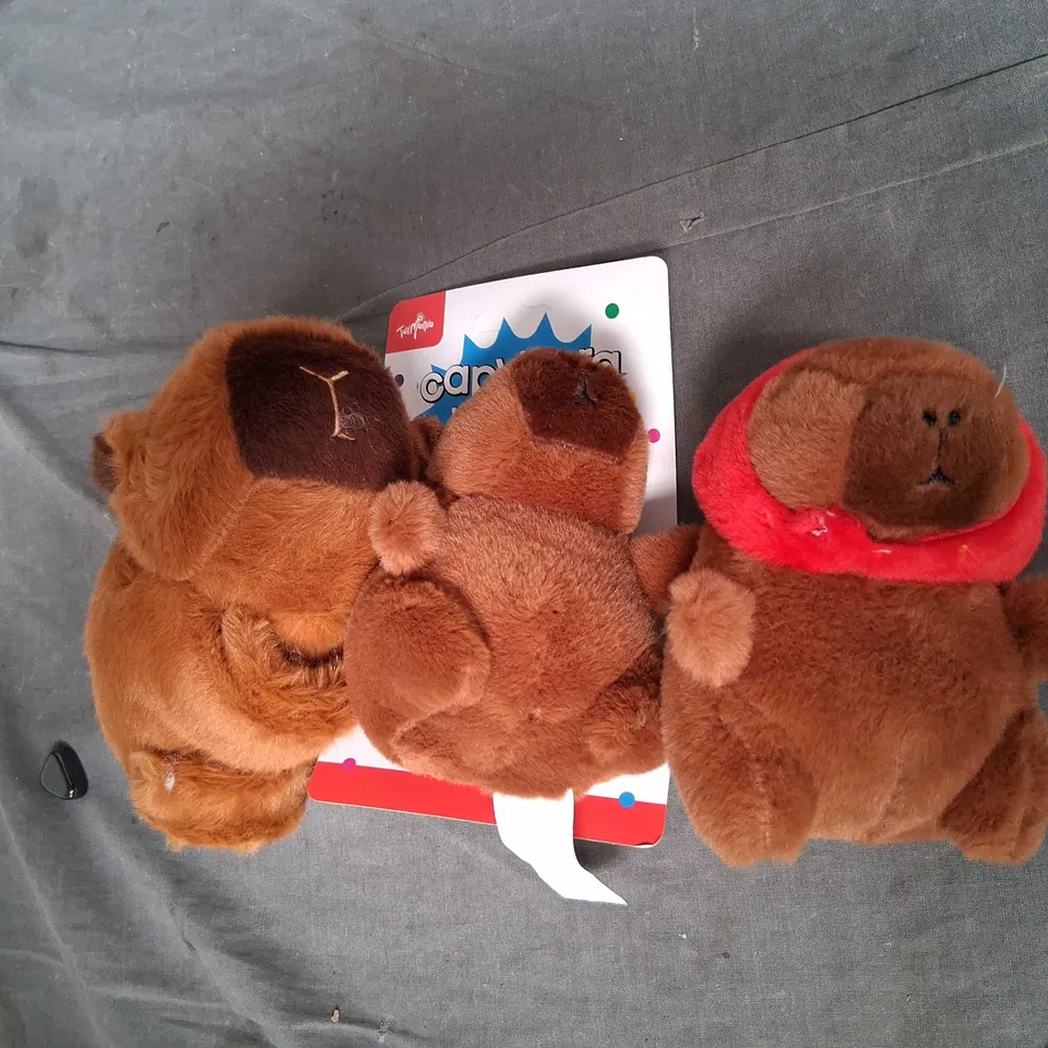 THREE ASSORTED CAPPYBARRA THEMED SOFT TOYS