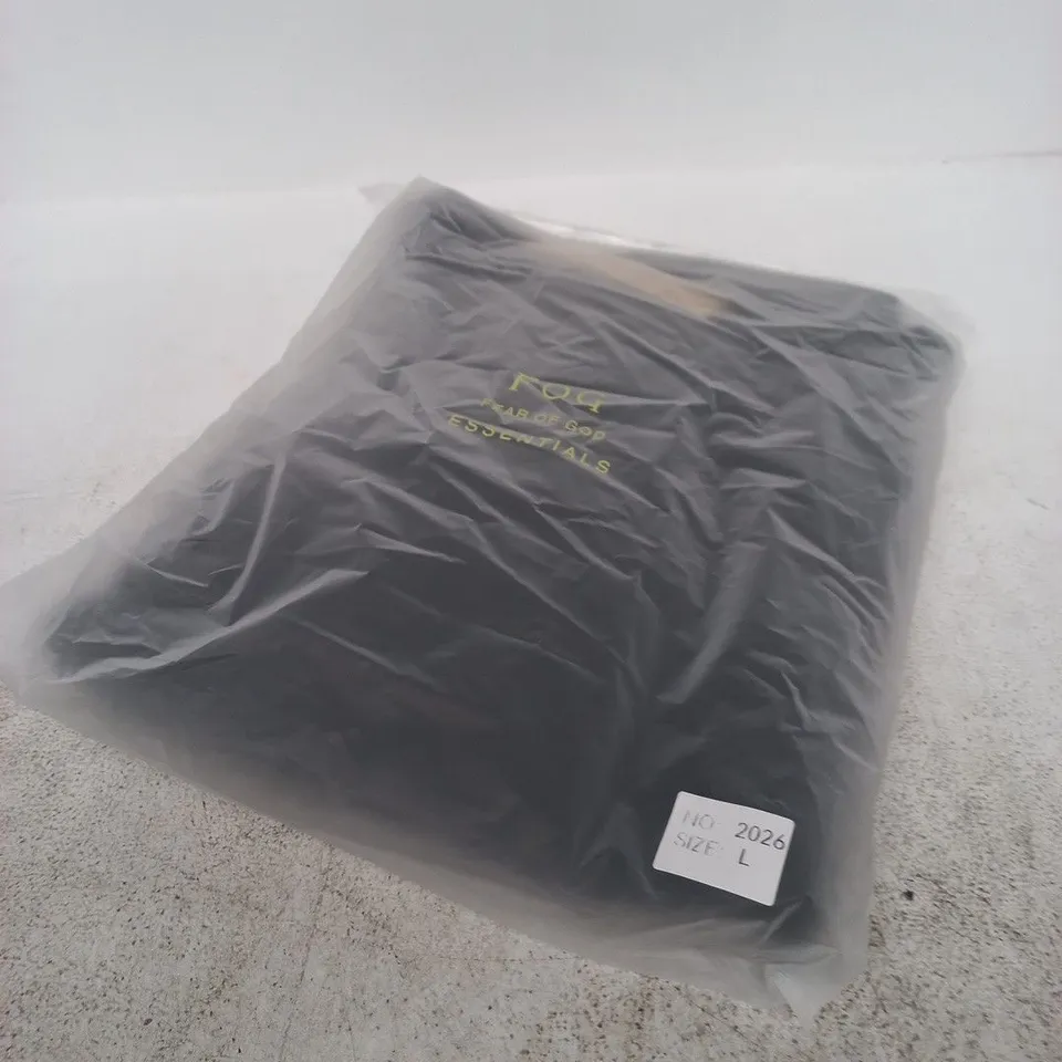 FEAR OF GOD ESSENTIALS HOODIE – BLACK, SIZE L