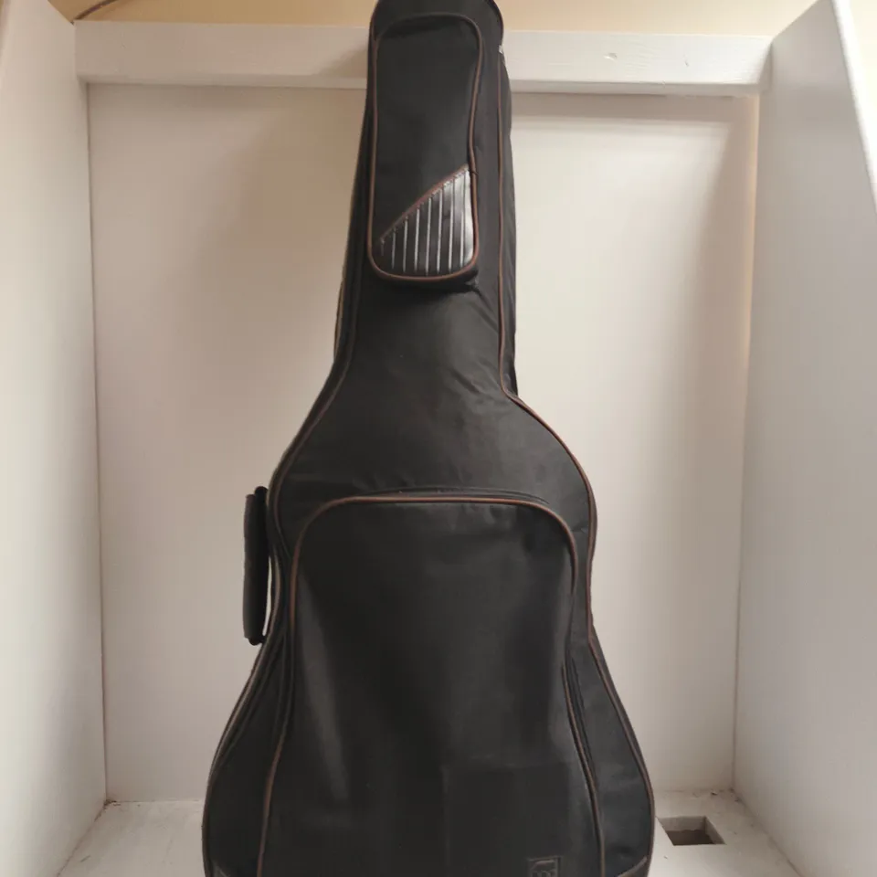 SX ACOUSTIC GUITAR IN SUNBURST FINISH W. ATTACHED PICK HOLDER & CASE
