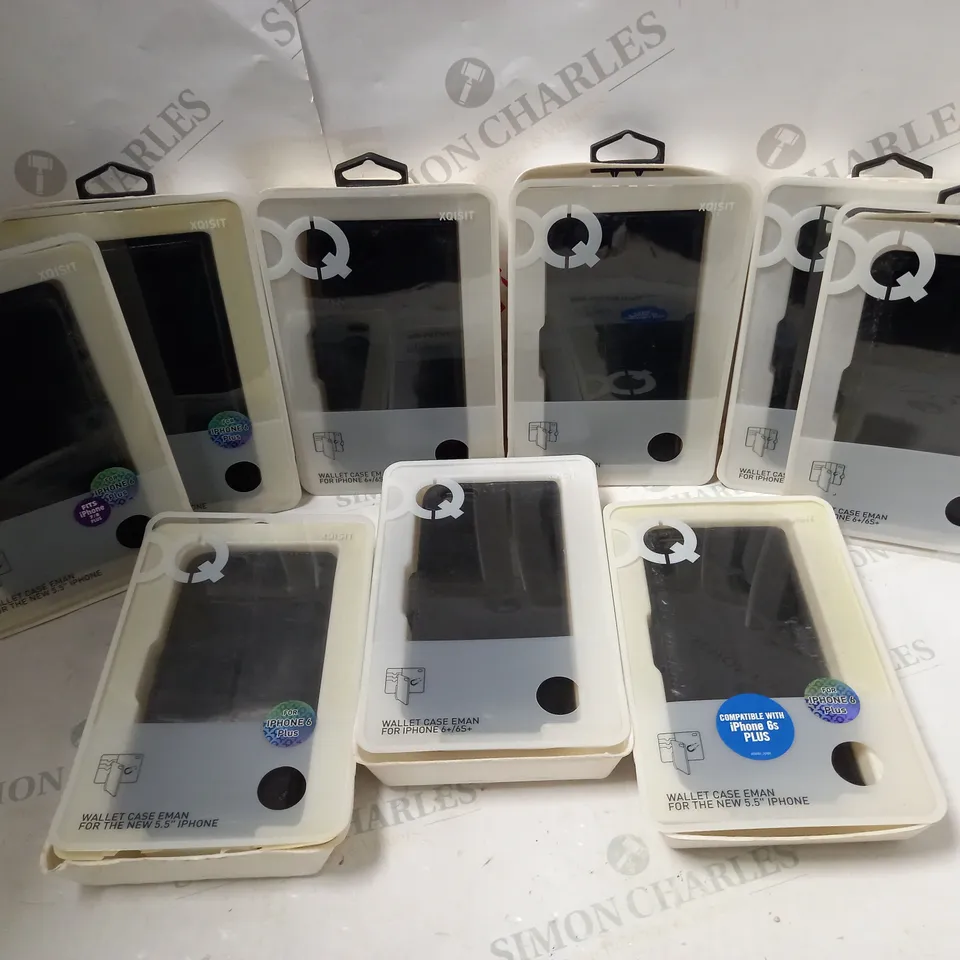 LOT OF 9 ASSORTED XQISIT LEATHER IPHONE CASES COMPATIBLE WITH IPHONE 6+ / 6S+	