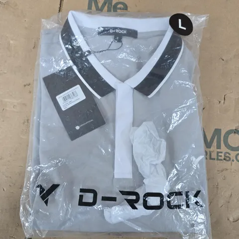 BAGGED D-ROCK MENS LONG SLEEVE POLO SHIRTS IN GREY - LARGE