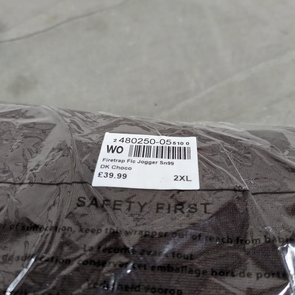 FIRETRAP FLEECE JOGGERS DARK CHOCOLATE 2XL BAGGED