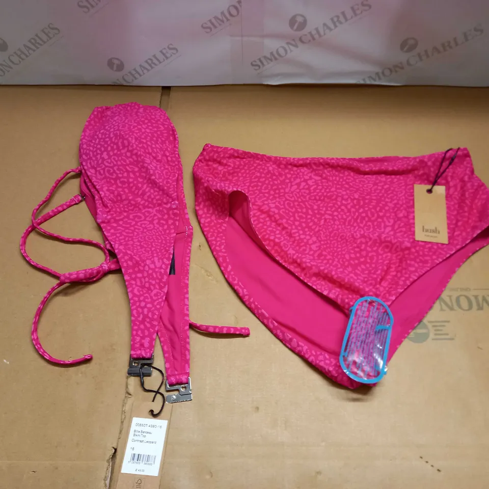 HUSH CONTRAST LEOPARD BIKINI SIZE 14/16