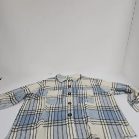 LA MAREY PLAID SHIRT – BLUE & BEIGE, XXL 