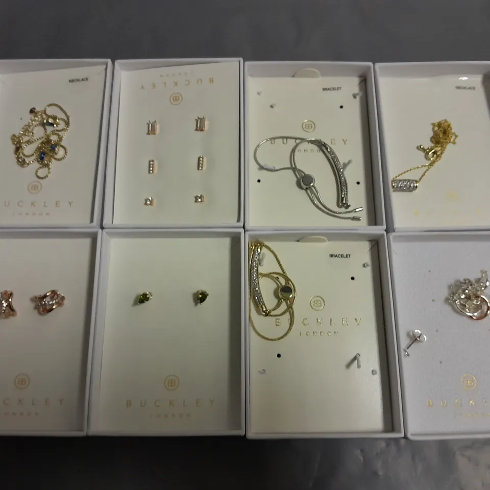 LOT OF 8 ASSORTED BOXED BUCKLEY LONDON JEWELLERY ITEMS