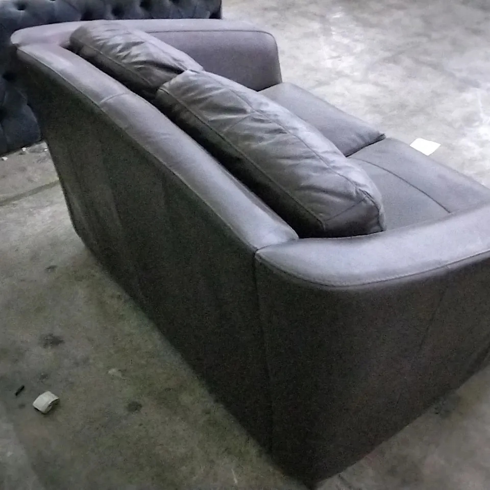 QUALITY 2 SEATER DARK BROWN LEATHER SOFA