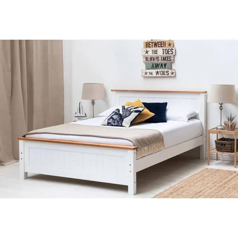 BOXED WHITE KINGSIZE ISADORA BED FRAME (2 BOXES)