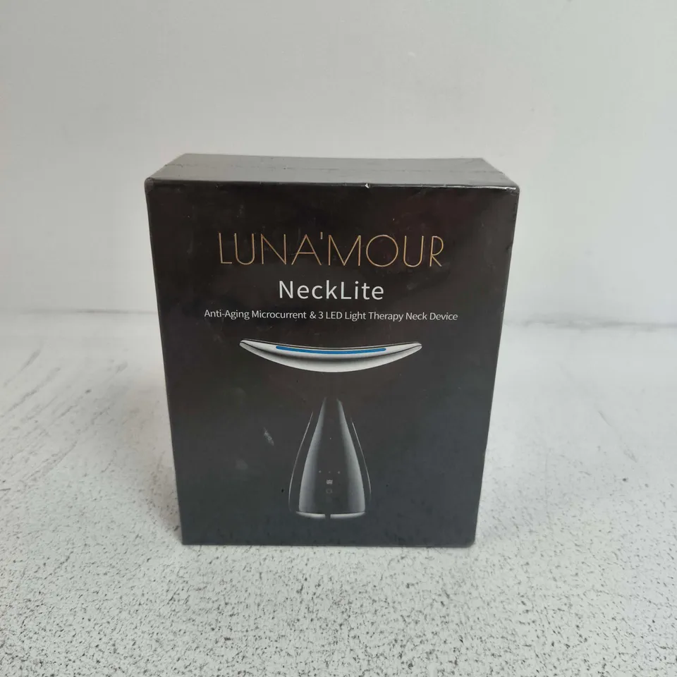 BOXED AND SEALED LUNA'MOUR NECKLITE ANTI-AGING MICROCURRANT & 3 LED LIGHT THERAPY NECK DEVICE