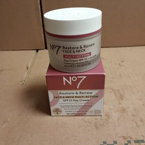 NO7 RESTORE AND RENEW FACE AND NECK MULTI ACTION SPF15 DAY CREAM 50ML