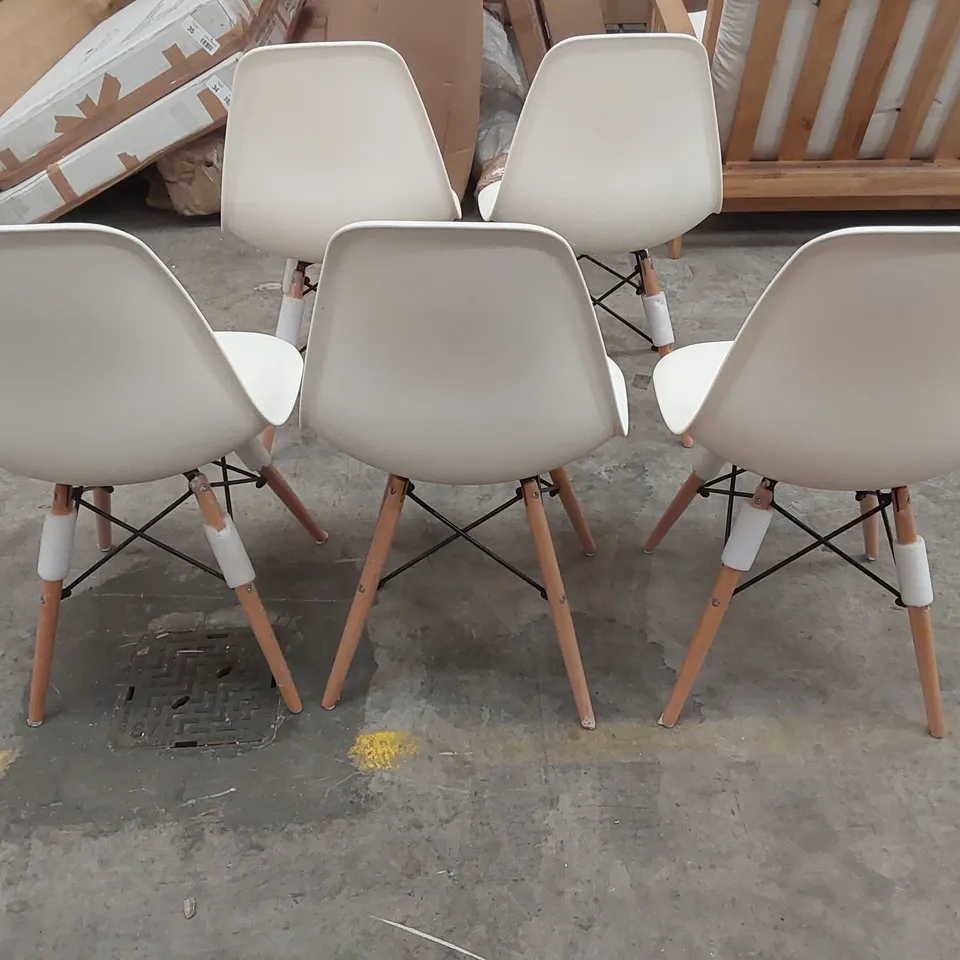SET OF 5 DESIGNER PLASTIC DINING CHAIRS