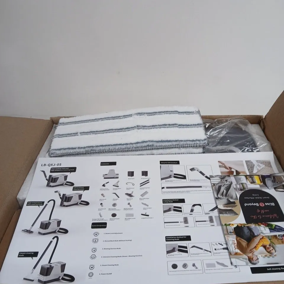 BLISS & BEYOND HIGH-PRESSURE HANDHELD STEAM CLEANER – BOXED