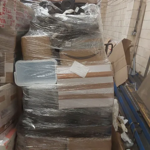 PALLET OF ASSORTED E-COMMERCE GOODS AND PRODUCTS TO INCLUDE: LEAF BLOWER, OSCILLATING FANS, BAMBOO SHOE RACK, CAMPING CHAIR ECT