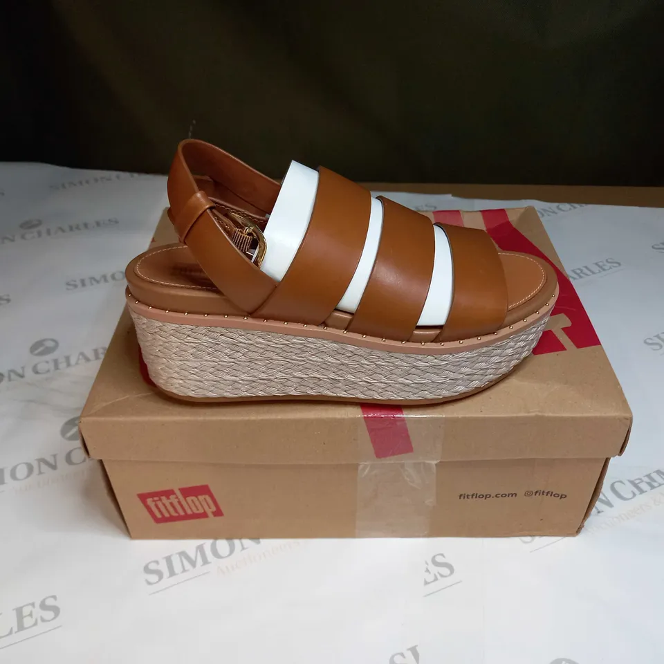 ELOISE BACK STRAP ESPADRILLE WEDGES - LIGHT TAN - SIZE 4
