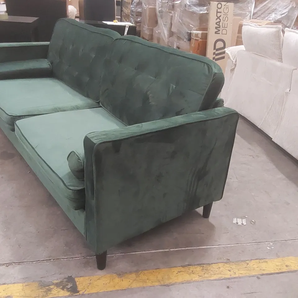 QUALITY DESIGNER 4 SEATER VELVET UPHOLSTERED SOFA