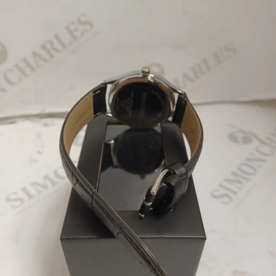 BOXED SEKONDA GENTS WATCH WITH GENUINE LEATHER STRAP - JAPAN MOVEMENT - WATER RESISTANT 3 ATM.