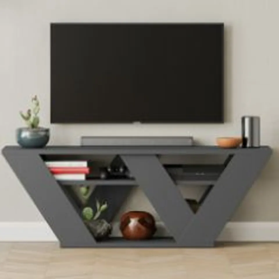 BOXED PIPRALLA TV STAND ANTHRACITE 