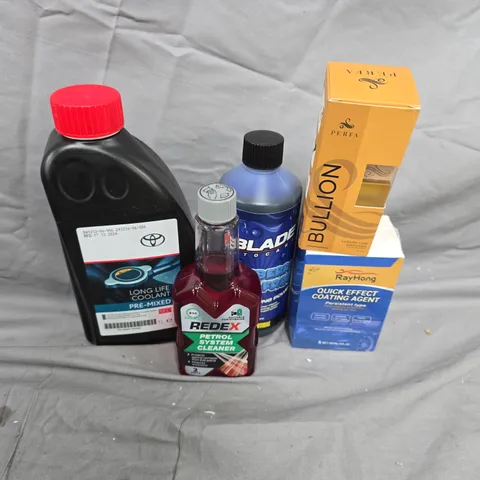 BOX OF ASSORTED CAR ITEMS TO INCLUDE - REDEX - COATING AGENT - COOLENT / COLLECTION ONLY 