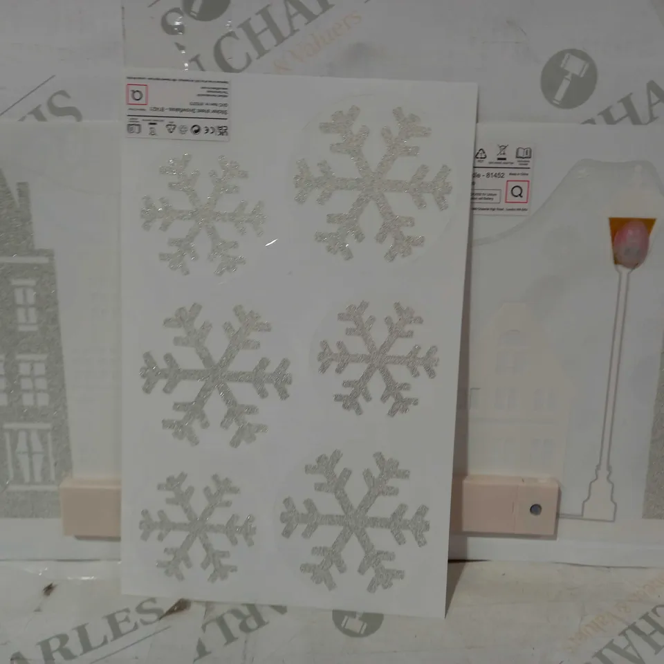 SANTA EXPRESS PRELIT GLITTER WINDOW STICKERS