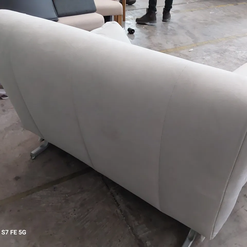 DESIGNER FOLD OUR SOFABED LIGHT GREY PLUSH FABRIC 