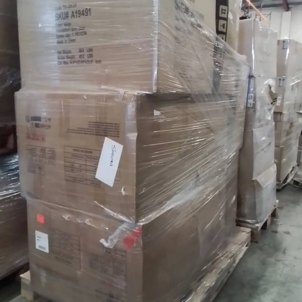 PALLET OF ASSORTED FURNITURE FLATPACKED PRODUCTS TO INCLUDE;SOFA,ARMCHAIR,OFFICE CHAIRS