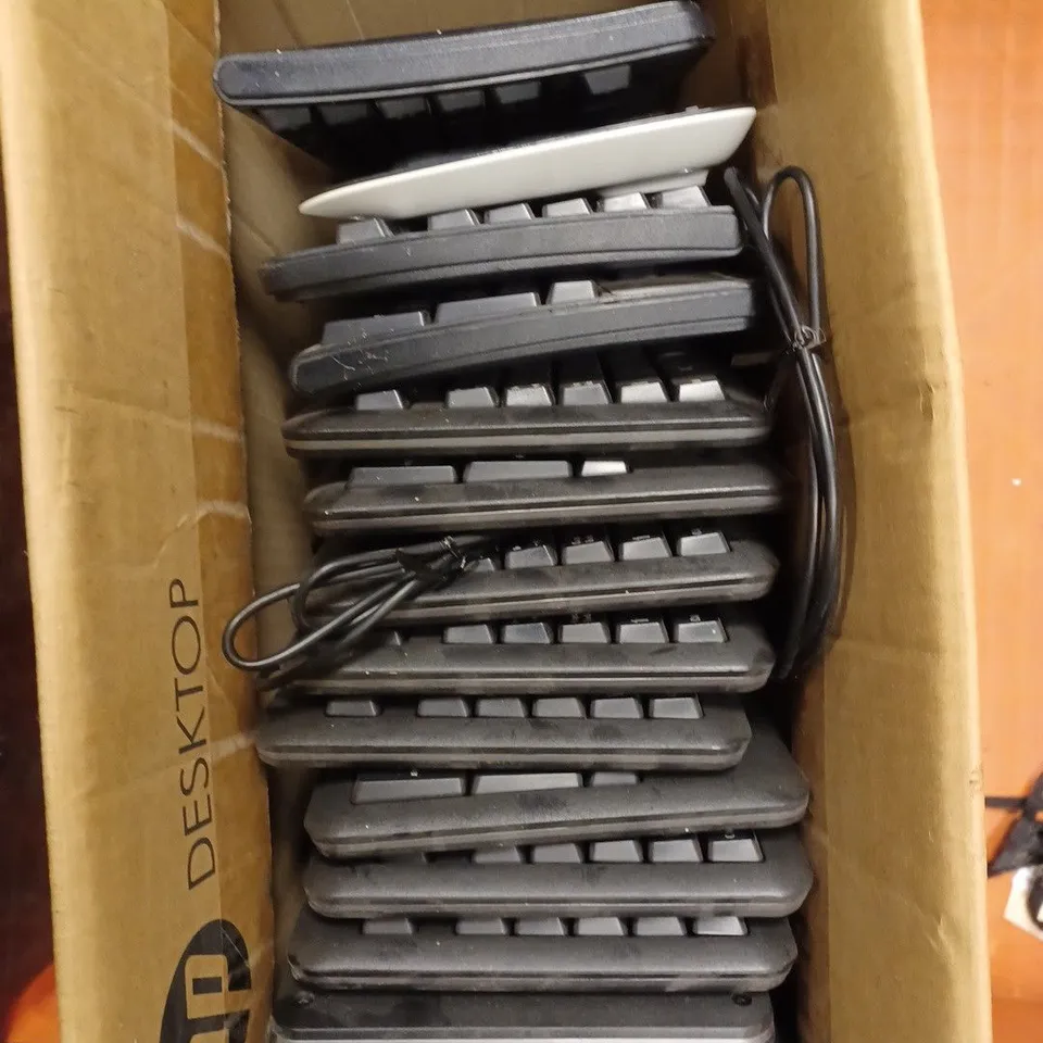 BOX OF APPROXIMATELY 15 ASSORTED COMPUTER KEYBOARDS IN VARYING MODELS 