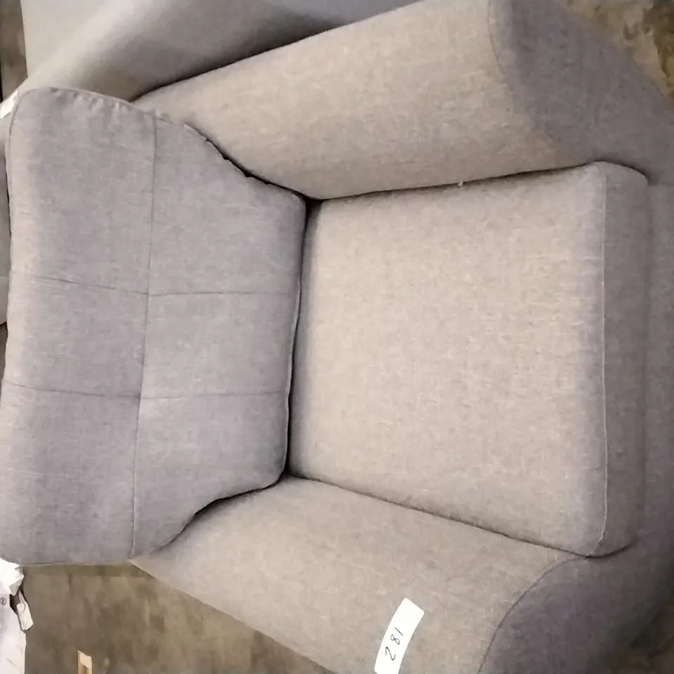QUALITY DESIGNER GREY FABRIC ARMCHAIR