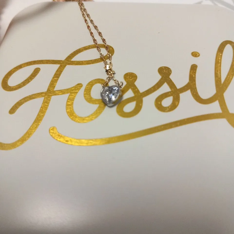 BOXED FOSSIL SADIE GOLD TONE STEEL NECKLACE