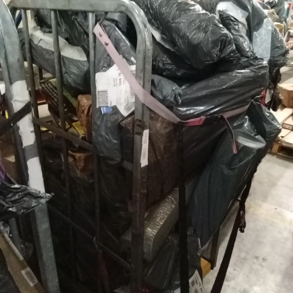 CAGE OF ASSORTED HOUSEHOLD GOODS AND PRODUCTS TO INCLUDE; YOGA MAT, SPORTS PRODUCTS ETC - CAGE NOT INCLUDED