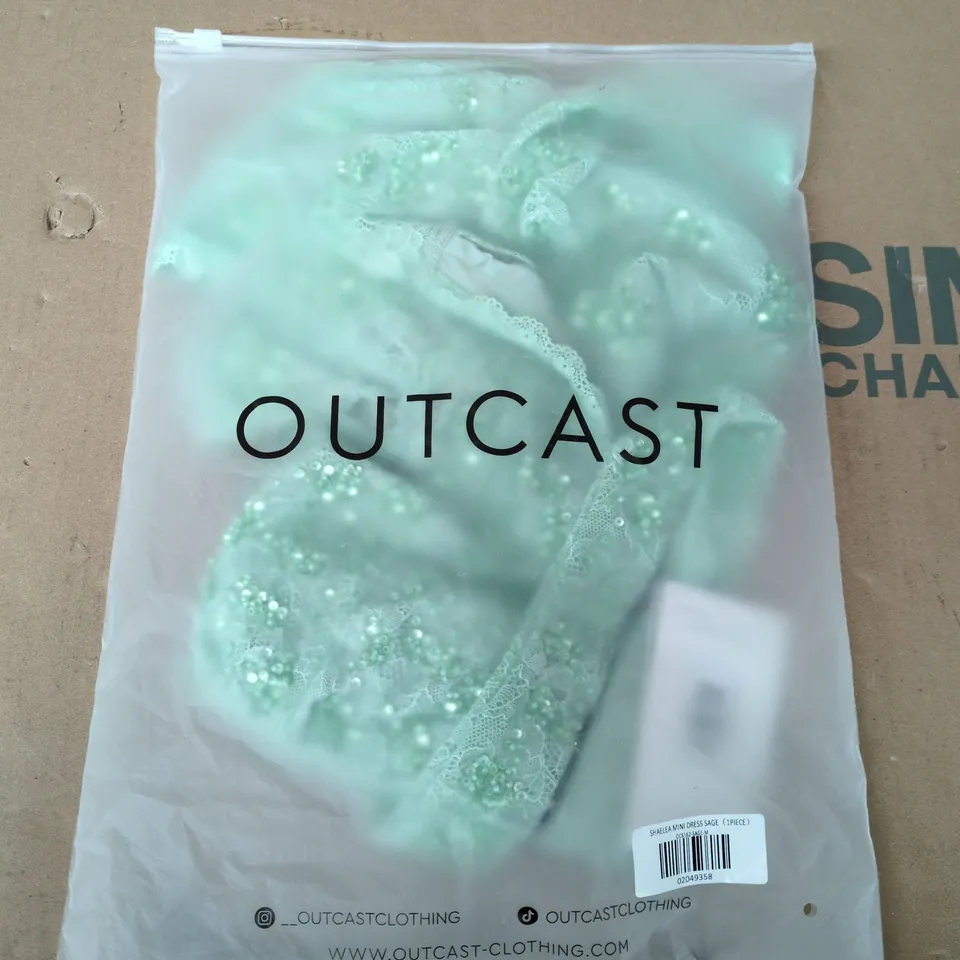 BAGGED OUTCAST SHAELEA MINI DRESS IN SAGE - MEDIUM