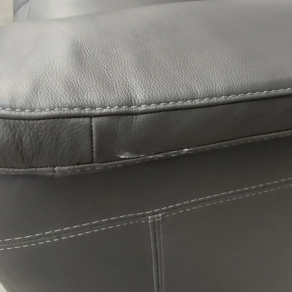 QUALITY DESIGNER ITALIAN MADE LEATHER AVILA LOVESEAT - DARK GREY