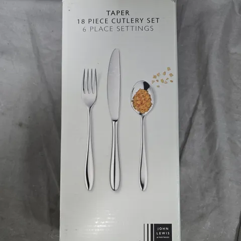 JOHN LEWIS TAPER 18-PIECE CUTLERY SET – 6 PLACE SETTINGS
