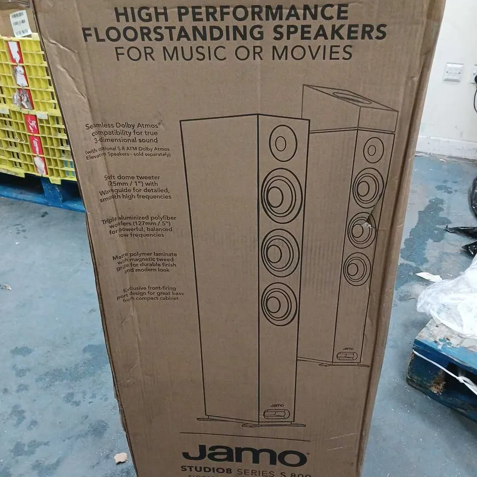 BOXED JAMO SERIES 809 FLOORSTANDING SPEAKERS IN WHITE 