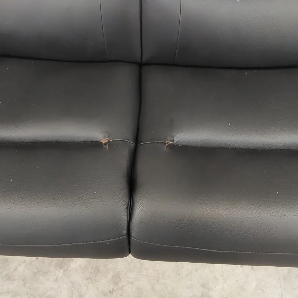 QUALITY DESIGNER FAUX LEATHER 3 SEATER SOFA - BLACK
