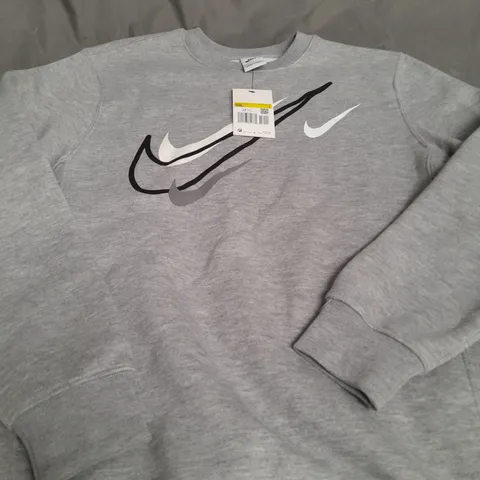 NIKE CREW TACKSUIT TOP IN LIGHT GREY - SMALL