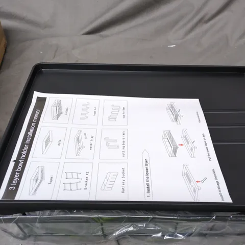 TOQUE DISH DRYING DRAINER RACK 3 TIER DRIP TRAY PLATE CUP CUTLERY HOLDER