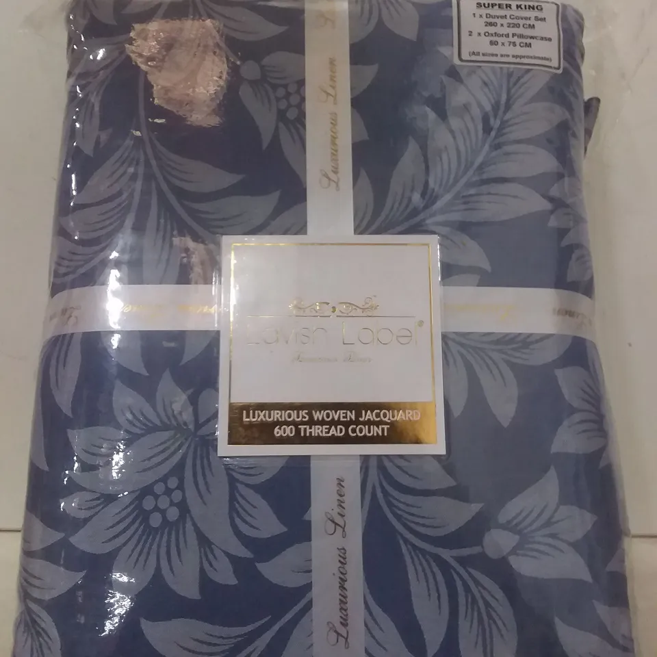 LAVISH LABEL SUPERKING 600TC SHEET IN FLORAL BLUE 