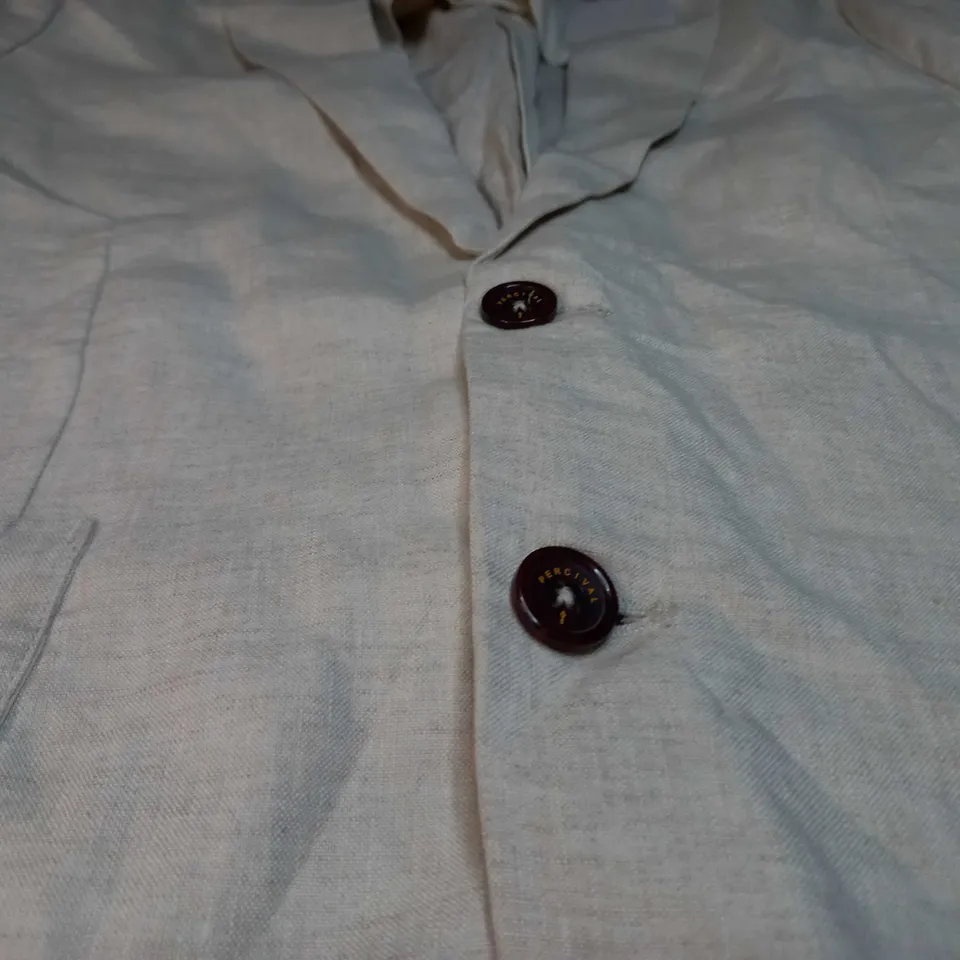 PERCIVAL OATMEAL/BUTTON DETAIL JACKET/BLAZER - MEDIUM
