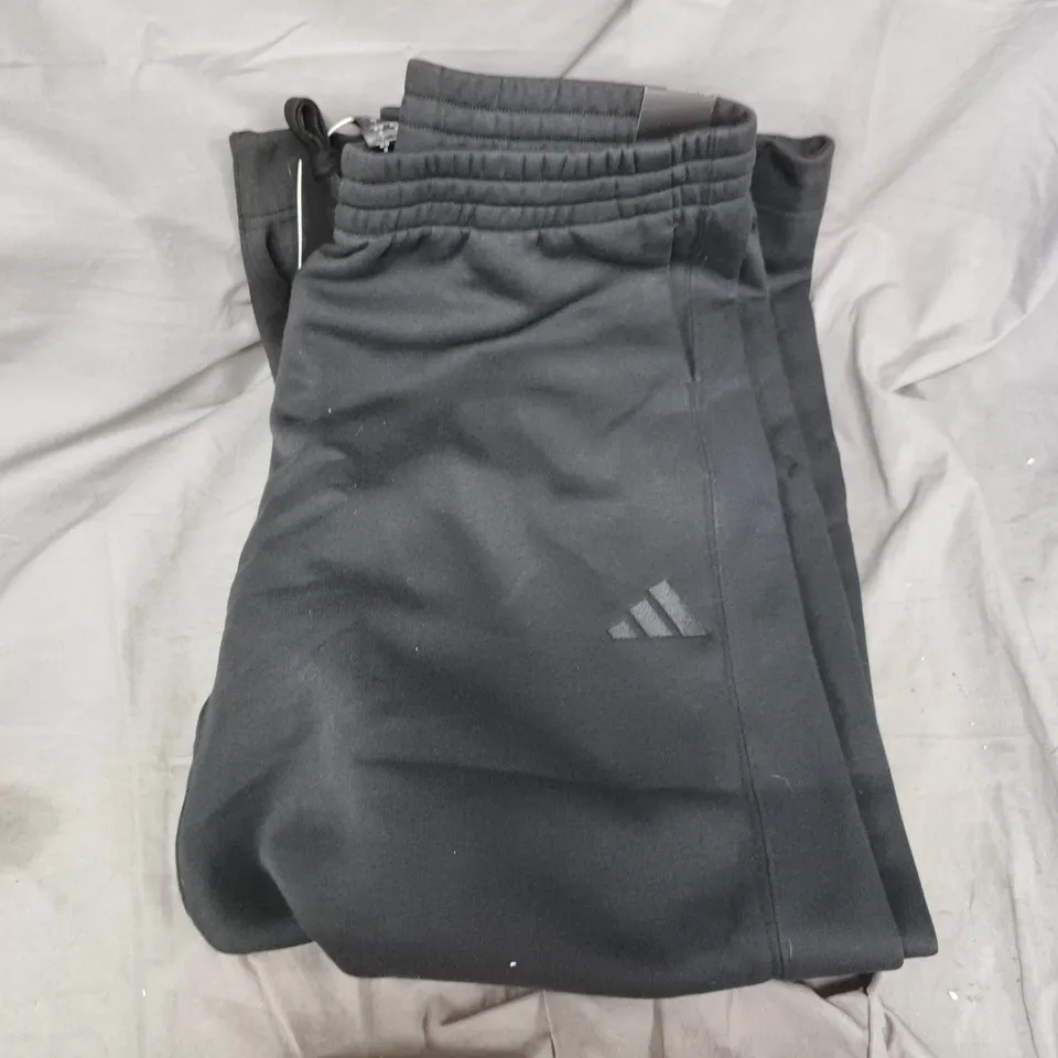 ADIDAS MEN'S BLACK JOGGERS – LOOSE FIT, FULL-LENGTH – UK XL (US XL)
