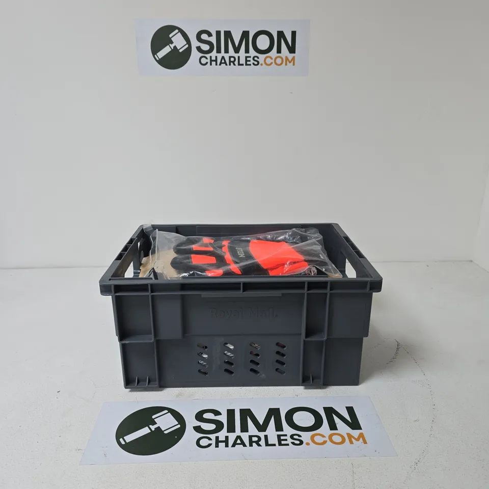 APPROXIMATELY 12 ASSORTED HOUSEHOLD ITEMS INCLUDING STEIN SAFETY GLOVES AND ULTRA SLIM VIBRATION ALARM