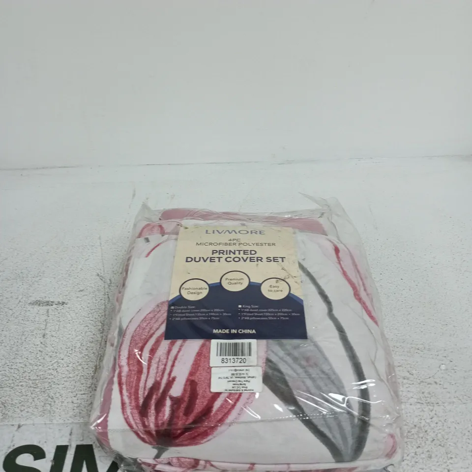 LIVMORE 4 PIECE PRINTED DUVET COVER SET DOUBLE